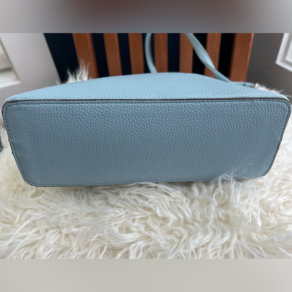 Nanette Lepore Light Blue and Natural Woven Crossbody Bag - Picture 8 of 10